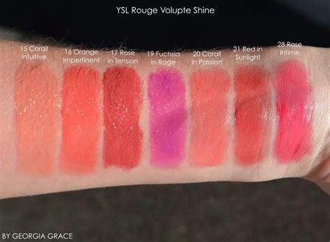 yves saint laurent rouge volupté shine swatch orange impertinent|ysl rouge volupté shine lipstick.